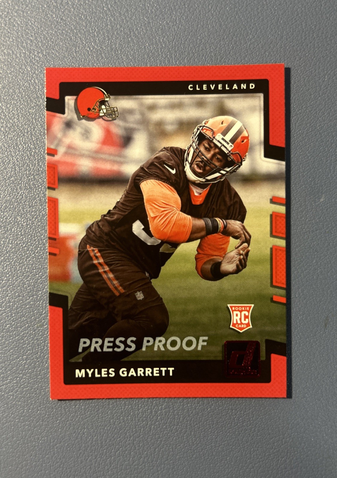2017 Donruss #356 Myles Garrett Press Proof Red Rookie RC NFL Sack Record Browns