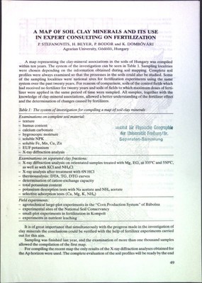 A map of soil clay minerals and its use in expert consulting on fertilization; S