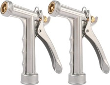 1 Pack or 2-Pack Zinc Metal Garden Hose Nozzle, Adjustable Spray