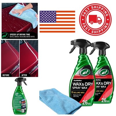 1 Step Wax and Dry Double Pack 52 Fluid Ounces with Microfiber Towel for Cars