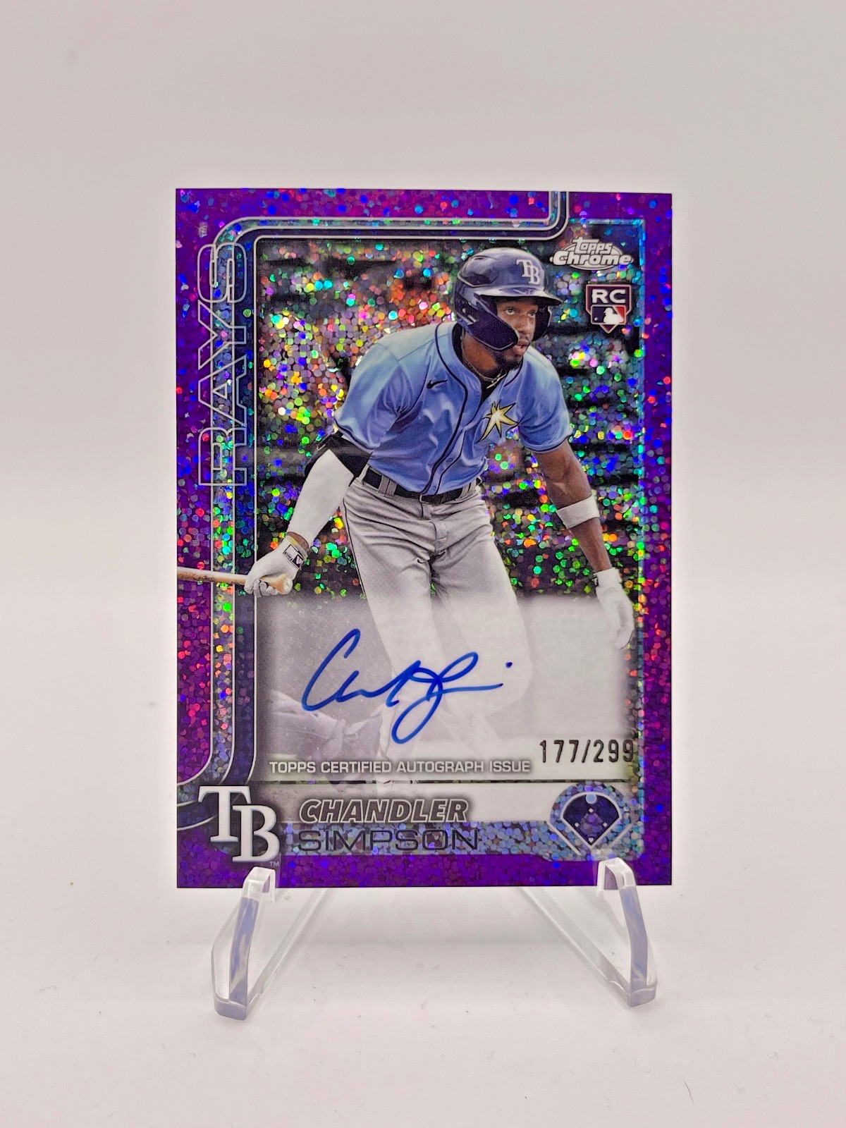 2025 Topps Chrome Chandler Simpson RC Rookie Auto #RA-CSI Purple Speckle /299