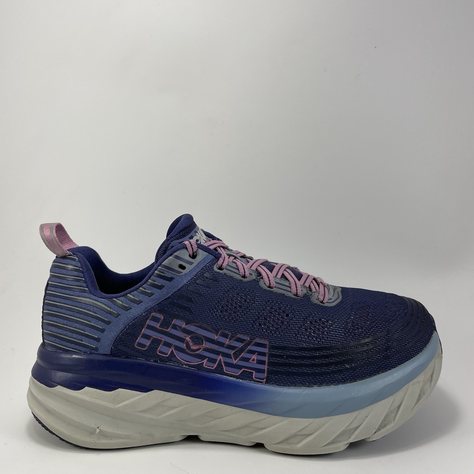 Hoka One One Bondi 6 Running Shoes Womens Size 7 D Marlin/Blue Ribbon Athletic