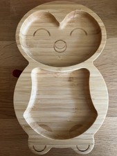 Tiny Dining Bamboo Penguin Bowl/ Plate With Suction Base