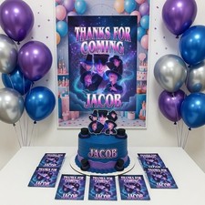 Set of 5  Personalised Saja Boys  Party Bags - Birthday Treat Bags - Kraft Paper