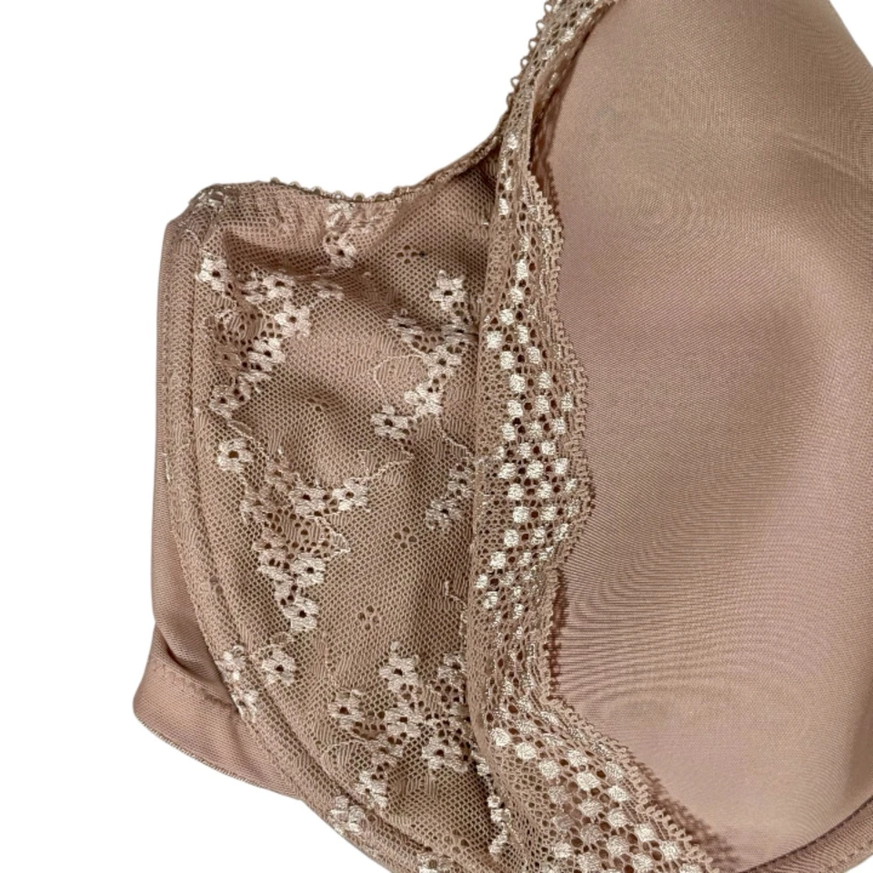Elomi Women's 42J Charley Fawn Bandless Spacer Molded Bra Nude Lace READ - Image 4 of 4