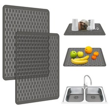 2 Pack Kitchen Sink Mats,15.8inch x 12inch PVC Sink Protector Mat for Stainle...