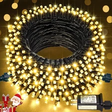 JMEXSUSS 66ft 200 LED Christmas Lights Outdoor, Warm White Christmas Tree Lights