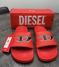 Diesel Sa-Mayemi D Y02800-P4440-H8984 Mens Red Slides Sandals Shoes 10