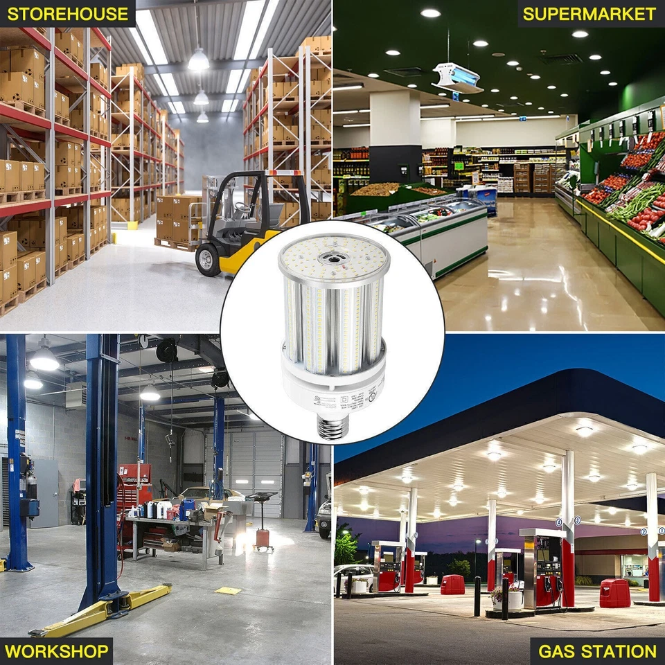 80W LED Corn Cob Light Bulb Replace 350W MH HPS for Warehouse Gas Station 6000K - Image 3 of 4