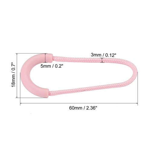 Cerniera Tira Estensione Maniglia Corda,20pz Forma a U per Bagaglio Zaini,Rosa - Foto 2 di 5