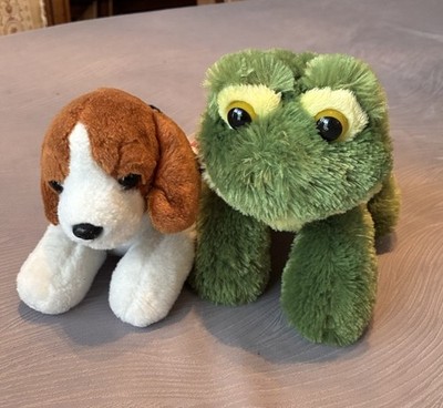 Aurora Frog Green Big Eyes And Brown And Beige Dog Plushies Combo So Cute!!!