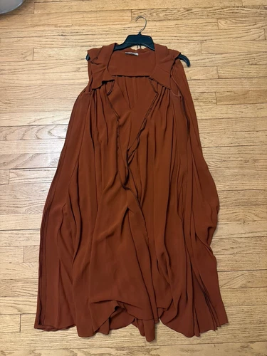 Abito Bottega Veneta scollo a V 100% seta marrone taglia 38