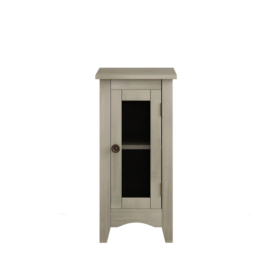 Mesa auxiliar rectangular de acento estrecho chapa gris 21,75 x 11,75 x 24,25 pulgadas Foto 3 de 4