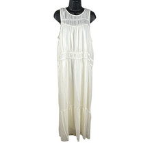 Cream Chiffon Maxi Dress NEW M