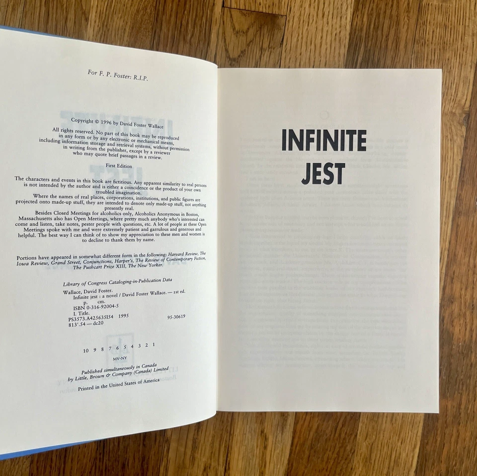 Infinite Jest by David Foster Wallace 1996 First Edition 1st Printing Hardcover - Image 4 of 4