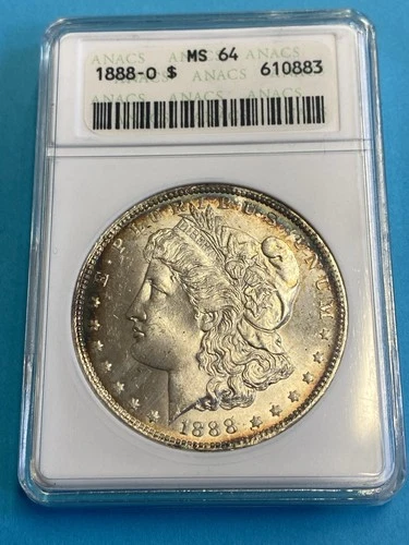 1888-O $ Morgan Silver Dollar ANACS MS 64 Old Holder