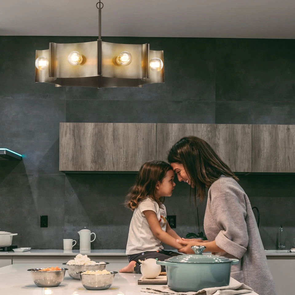 Lámpara de araña de tambor Eurofase Lighting 38428 Metallo 8 luces 30" W - bronce Foto 2 de 4