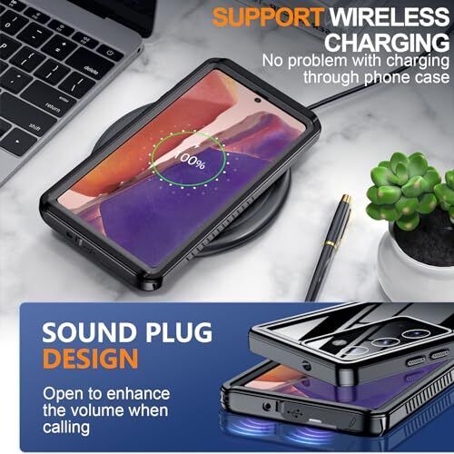 Hualele for Samsung Galaxy Note 20 Case Waterproof, Built in Lens & Screen - Picture 5 of 8