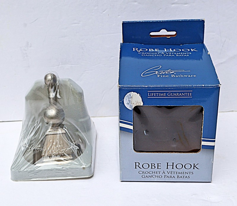 GATCO Single Robe Hook - Philadelphia - Item #4885 Satin Nickel - New Old Stock