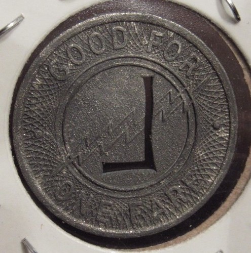 Zinc 1943 Louisiana Pwr. & Lt. Co. Algiers, LA Transit Bus Token - Picture 2 of 2