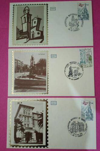 Lot de 3 enveloppes Premier jour Le Cannet Architecture de 1980 à 1982 - Photo 1/5