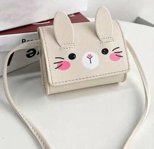 New Girl Kids Children Rabbit Crossbody Bag Cartoon Mini Pouch Cute Beige Purse