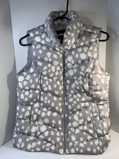 Lands' End Women Small 6-8 Zip Up HyperDry Down Puffer Vest Gray