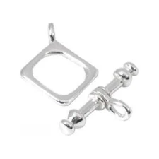 Sterling Silver Toggle Clasp Square Bracelet Necklace