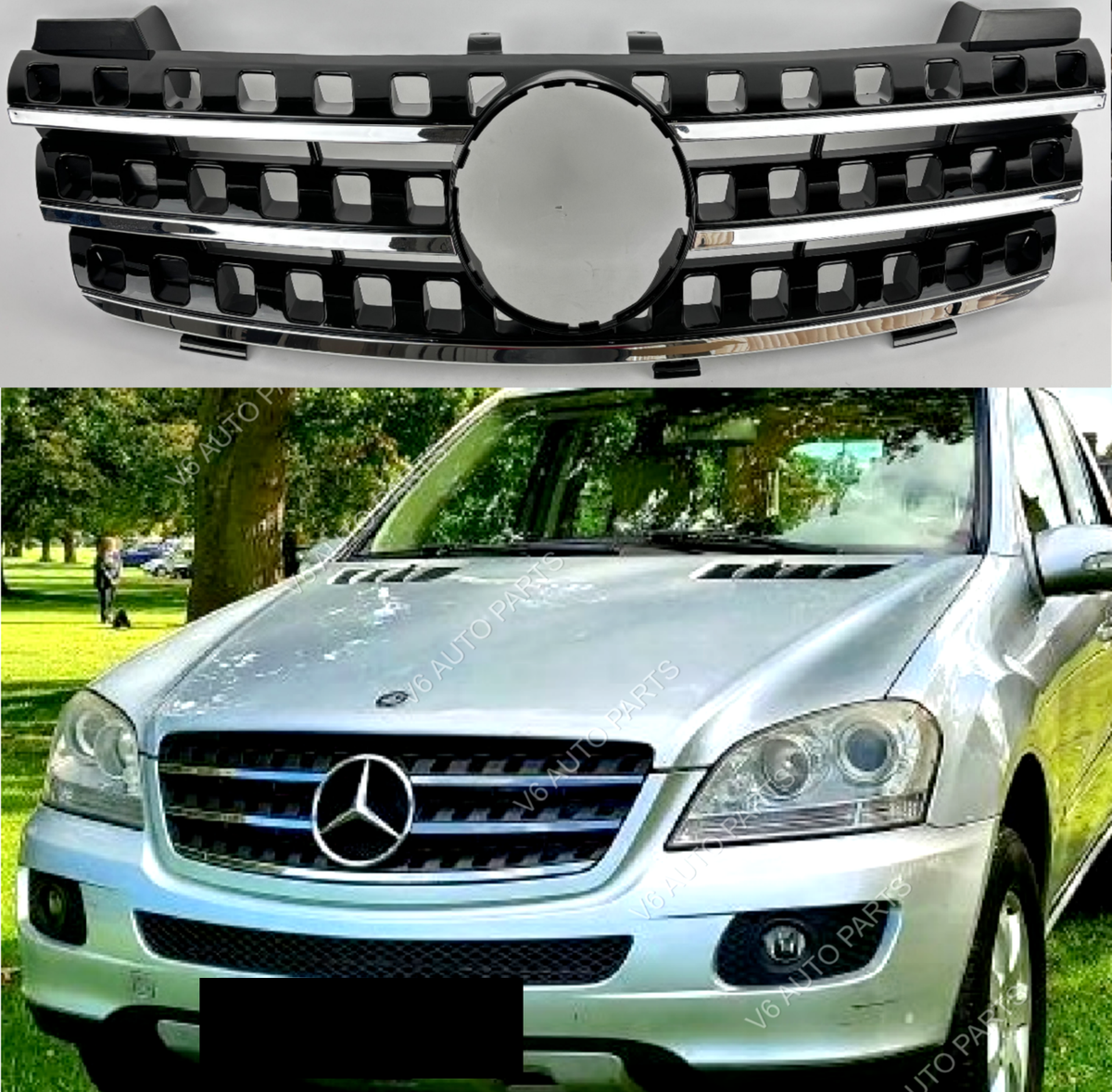 GRIGLIA SPORT PANAMERICA NERA Lucida Cromata Per Mercedes Classe A W176