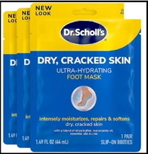 Dr. Scholl's Dry, Cracked Skin Ultra-Hydrating Foot Mask, Intensely 3 Pk, 1 Pc..