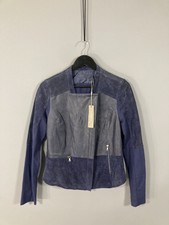 Sandwich Leather Jacket - Size 42 Uk14 - Navy - New With Tags - Women’s