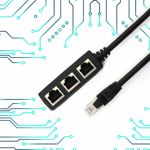 2x RJ45 Ethernet 1 to 3 Ports LAN Splitter Adapter Cable Network Connectors US - Picture 12 of 14