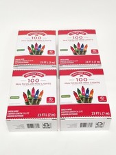 Lot Of 4 HOLIDAY TIME Multi Color Mini Lights Green Wire Indoor/outdoor 