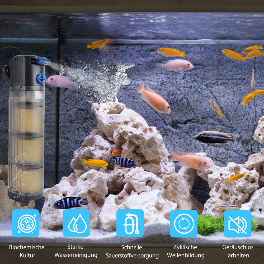 Filtro interno acquario 25W filtro acquario regolabile 1500 L/H pompa acqua foto 6