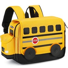 Preschool Backpack for Boys and Girls 3D Cartoon Design Medium Yellow