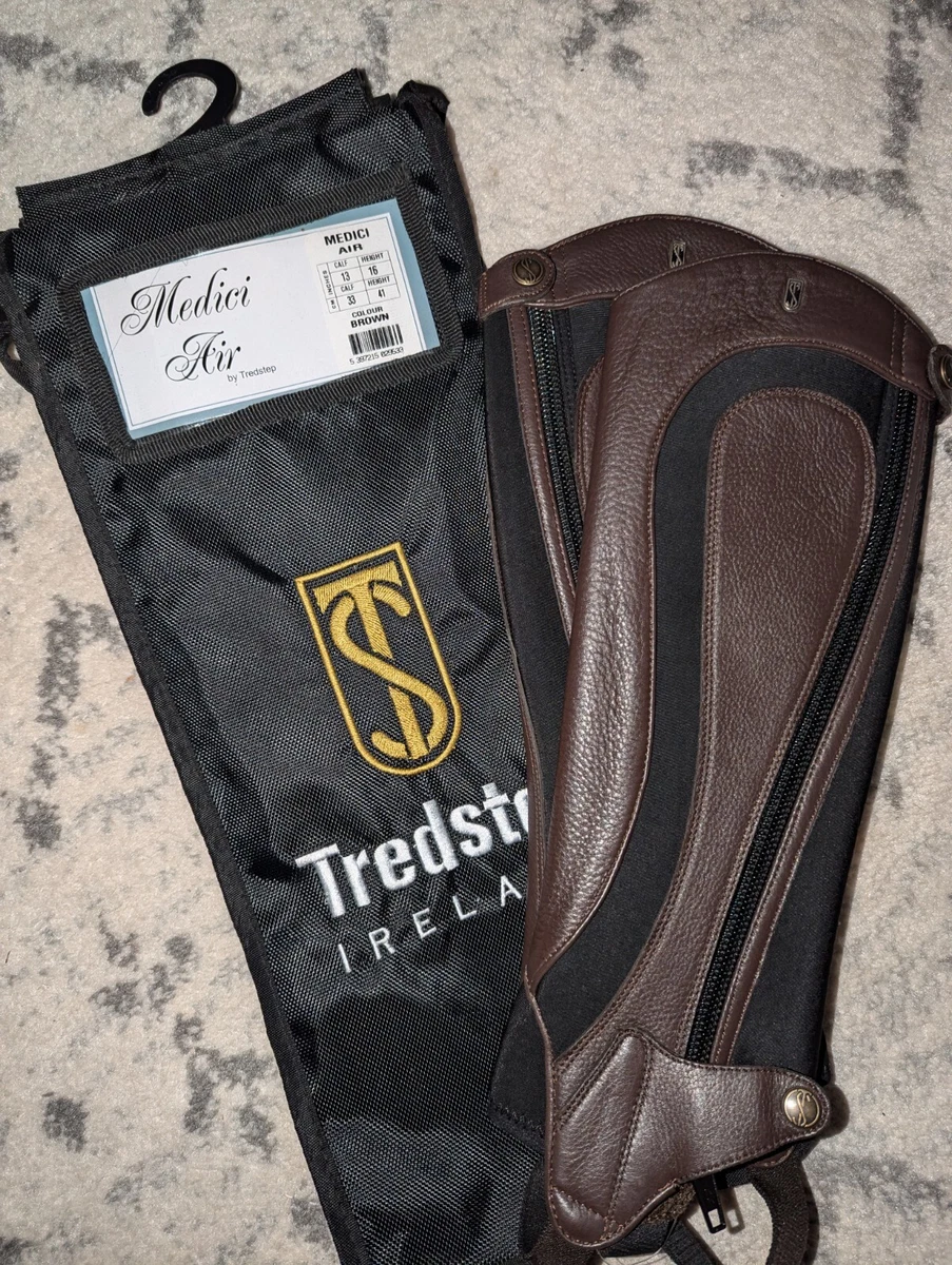 Demi-chaps équitation Tredstep Medici Air - Cuir Marron - Taille : Mollet 13 Pouces, Hauteur 16 Pouces