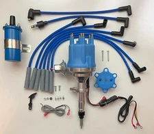 small cap CHEVY INLINE 6 Cylinder 235 BLUE HEI Distributor +45k Coil + Wires USA