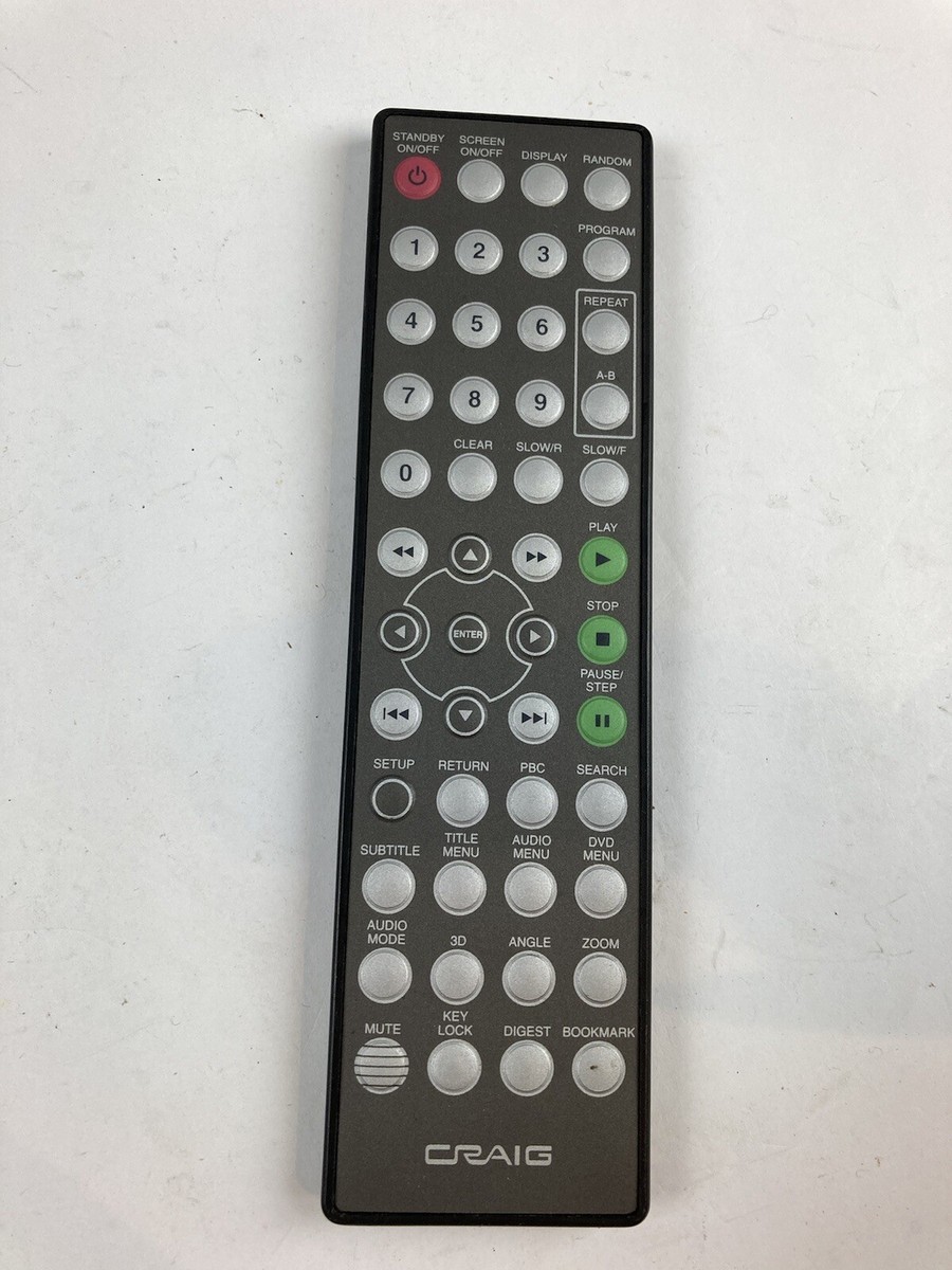 Genuine OEM CRAIG CDV513 Portable DVD Remote Control