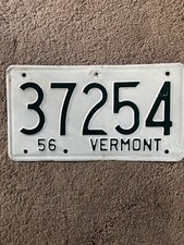 1956 Vermont License Plate - 37254 - Nice!
