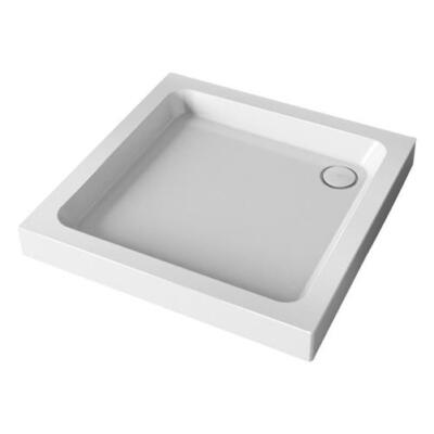 Mira Flight Duschwanne tief 800 x 800 mm Steinharz quadratisch mit Ablaufgarnitur