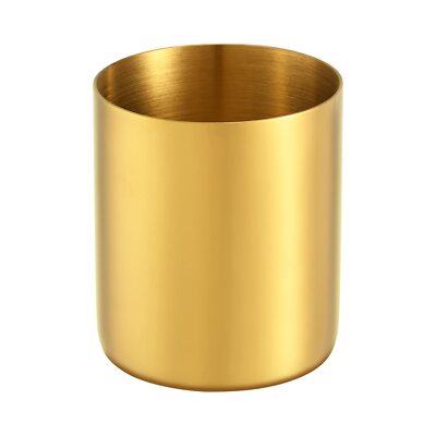 Portavasos dorado de acero inoxidable, organizador de escritorio portaescobillas