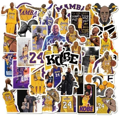50 Pcs Kobe Bryant Lakers Vinyl Stickers Basketball Decal Set Skateboard/Laptop - Image 1 of 4