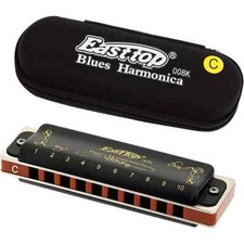 Diatonic Harmonica 10 Hole 20 Tone Blues Harp with Black Cover and Canvas Bag