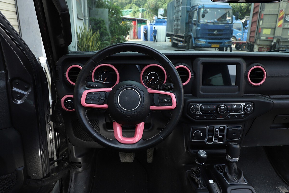 21XPink Interior Accessories Trim Cover Kit Full Set For Jeep