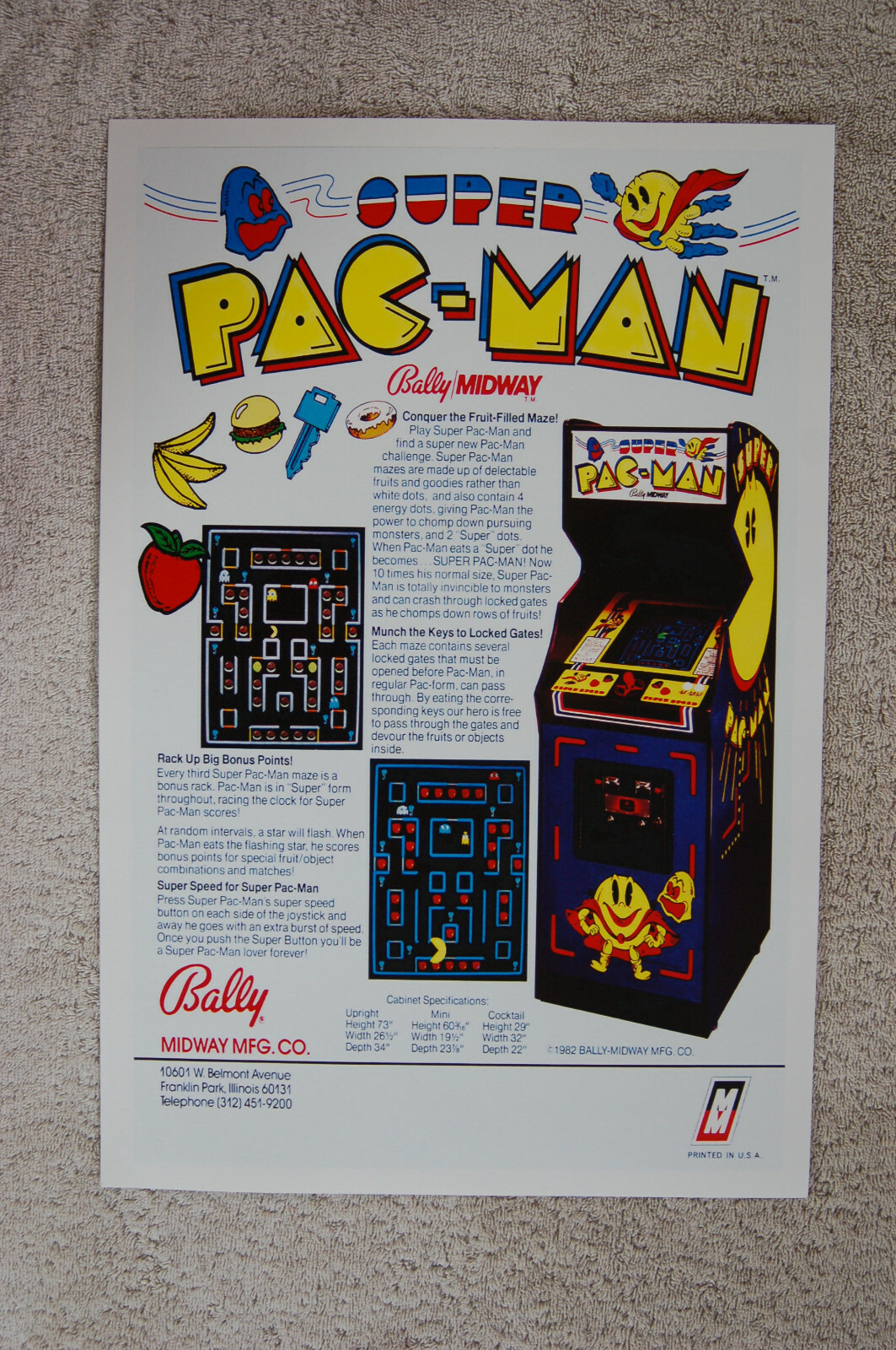 Super Pacman Arcade flyer promotional poster
