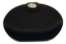 Vintage Vanessa Black Satin Evening Bag Clutch