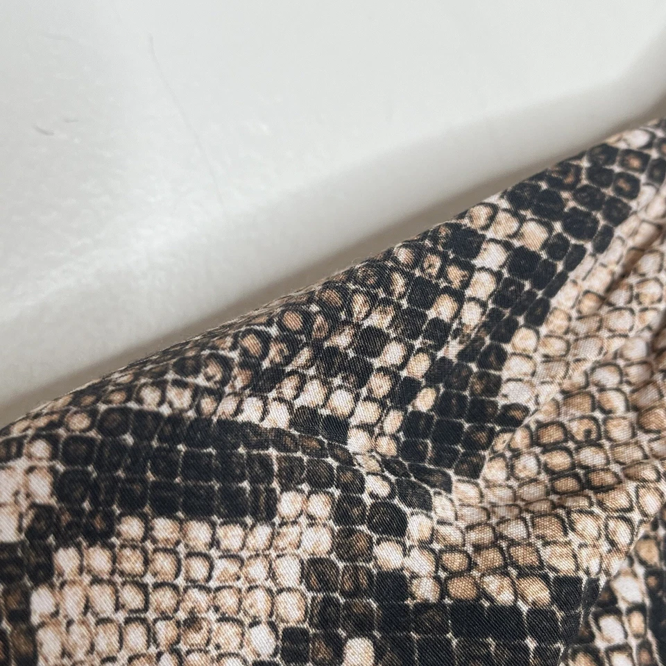 Figue Lilah Python Snakeskin Print Long Sleeve Blouse Brown WomenS Size M Animal - Image 4 of 4