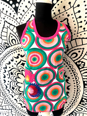 DESIGUAL TOP SHIRT PINK GRÜN GR.M BAUMWOLLE