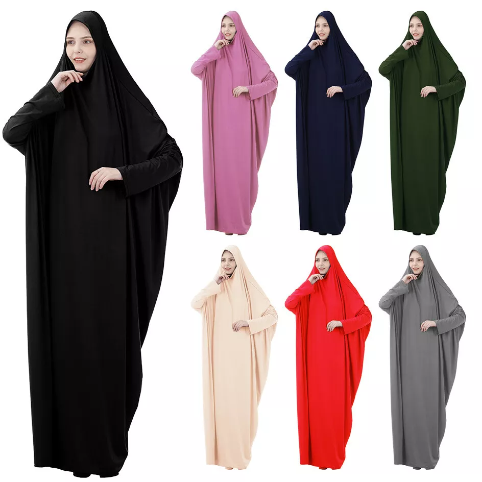 Women Prayer Clothes Set Muslim Abaya Arab Hijab Ramadan Overhead ...