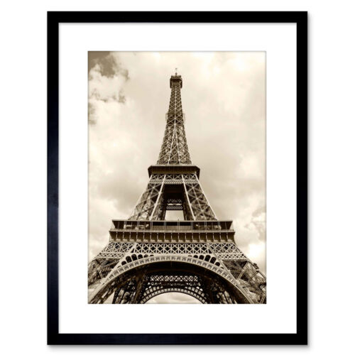 Photo vintage monument tour Eiffel sépia imprimé encadré 9x7 pouces - Photo 1/21
